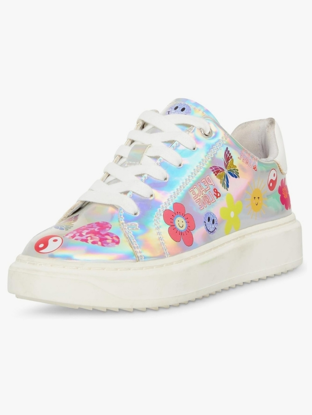 Steve Madden Kids' Holographic Butterfly Sneakers - Silver/Pink
